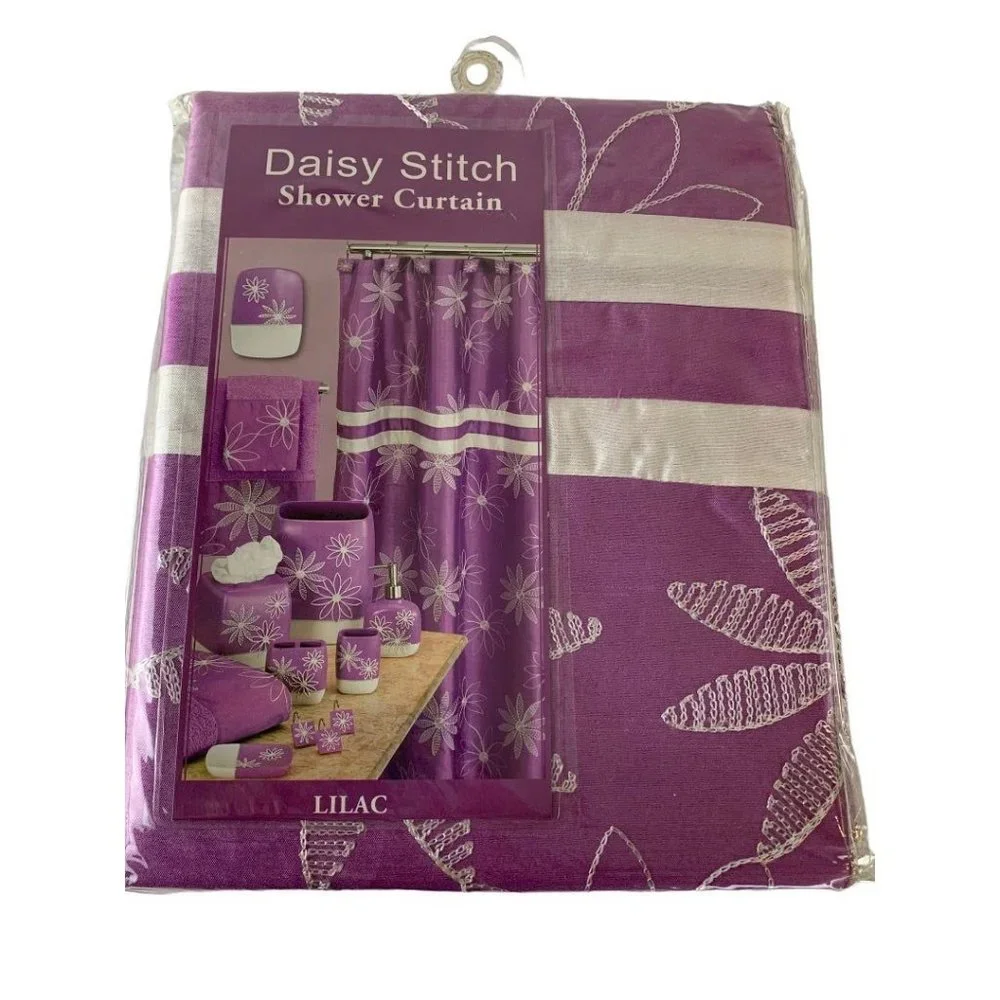 Popular Bath Daisy Stitch Lilac Shower Curtain 70
